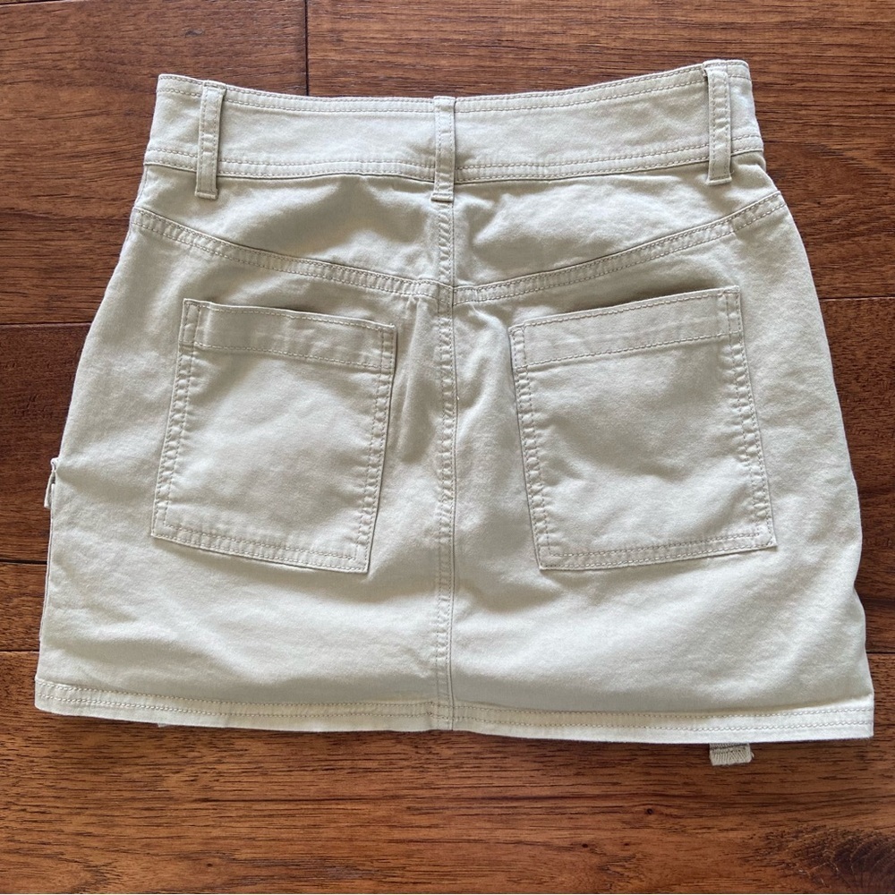 Beige Cargo Mini Skirt - Picture 7 of 9
